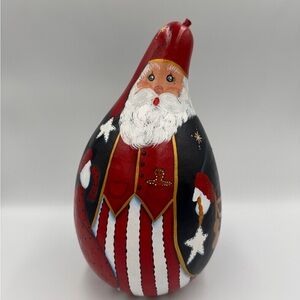 Vintage Handpainted Santa Gourd